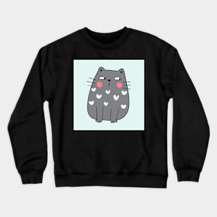 Cute Grey Fat Cat Crewneck Sweatshirt